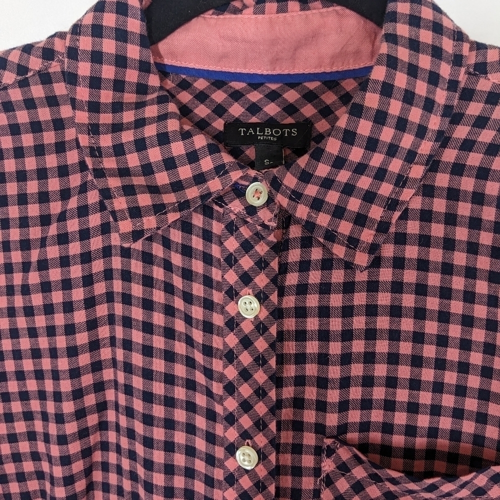 Talbots Checked Roll Tab Long Sleeve Button Down … - image 5